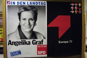 Ein Wahlplakat mit Angelika Graf MdB, vom Landtagswahlkampf