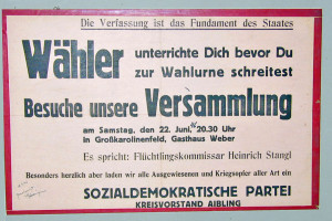 Historisches Plakat (Original) aus der Sammlung der SPD Kolbermoor